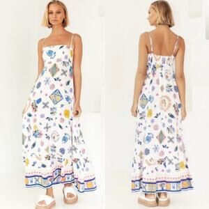 Anthropologie Label‎ of Love Portofino Midi Maxi Dress Colorful Floral Size S